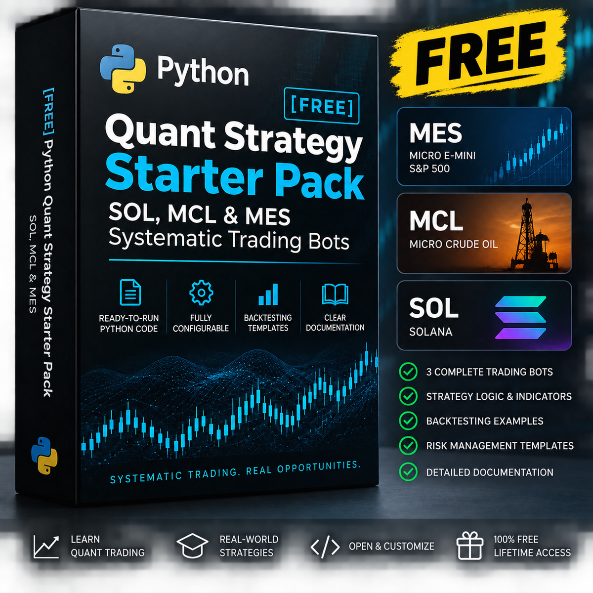 [FREE] Python Quant Strategy Starter Pack: SOL, MCL & MES Systematic Trading Bots - HFTCODE.COM